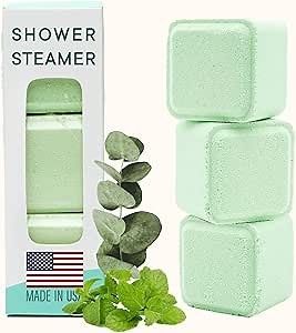 Latika Breathe & Release Aromatherapy Shower Steamer - Eucalyptus and Peppermint Essential Oils for Stress Relief, Relaxation and Anxiety Support Long-Lasting, Natural, Vegan Shower Must-Haves