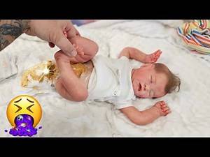 Poop Explosion! Reborn Baby Poops So Much! Changing Reborn Baby into Posh Peanut Gown| nlovewithre..