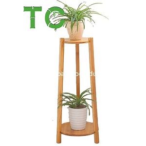 [Hot Item] Wholesale Bamboo Plant Flower Stand Rack, Portable 2-Tier Corner Plant Shelf Rack Plants Display Shelf, Wooden Planter Pots Organizer Flower Pot Display