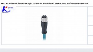 [Hot Item] M12 X-Code 8pin Female Straight Connector Molded with 4X2X26AWG Profinet/Ethernet Cable