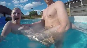 Julia fucked rough at wild pool party - big natural tits underwater sex