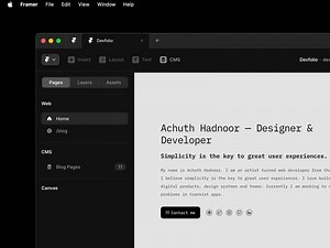 Devfolio - minimal designer & developer portfolio