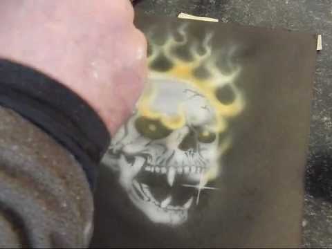 "Simple airbrush flames", "airbrush real fire" for beginners. "Airbrush lesson" part 1.