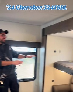 Slide Bunkhouse Travel Trailer . . . When open roads beckon and wanderlust stirs, Cherokee by Forest River helps you answer the call. Every Cherokee is built to give you better comfort, style and value, so you can enjoy your travels to the fullest. This triple slide floorplan maximizes storage, sleeping capacity, and livability. The rear bunk room has a variety of sleeping arrangements, and the full-size glass door shower highlights a nice functional bathroom. The chef’s kitchen allows for the e