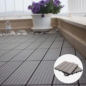 [Hot Item] Hot Sale Interlocking Wood Plastic Composite Decking Tiles DIY 300X300mm Outdoor WPC Patio Courtyard Deck Tiles