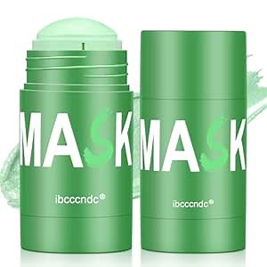 Green Tea Face Mask, Green Mask Stick For Face, 2PCS Deep Cleanse Stick Clay Blackhead Remover Poreless For Purifying, Moisturizing, Oil Control Reduce For All Skin Types