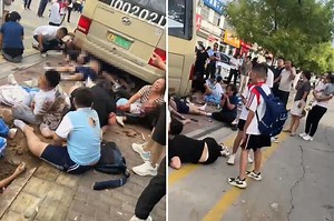 Bus crashes into students and parents in eastern China, killing 11 and injuring 13, police say