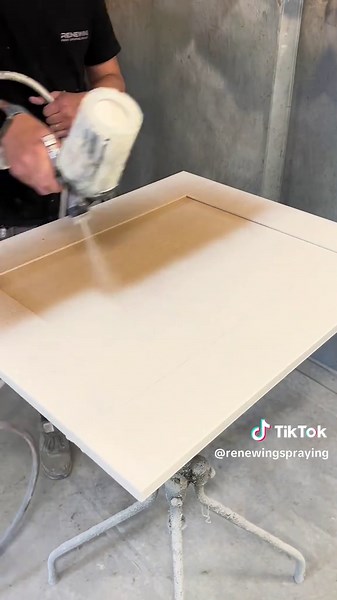 Kitchen doors going white today #spraypaint #kitchen #painting #paintinganddecorating #fyp