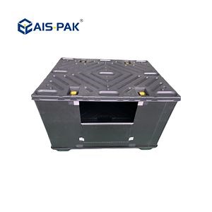 [Hot Item] Foldable Plastic Pallet Sleeve Box Collapsible Bulk Container, Returnable Gaylord Box for Auto Parts and Industrial Storage
