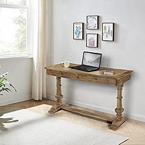 FirsTime & Co. Stonewash Aiden Pedestal Desk, Wood, 48 x 24.5 x 31 inches, Natural