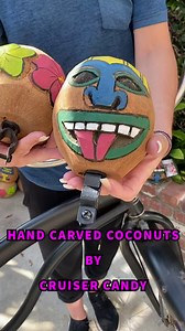 Coconut Bike Cup Holder, Bicycle Drink Holder for Water Bottle, Can, Coffee & Cell Phone - Hand Carved Natural Coconut Shell - Fits EBike, Beach Cruiser, Mountain Bike - (Yellow Nose)