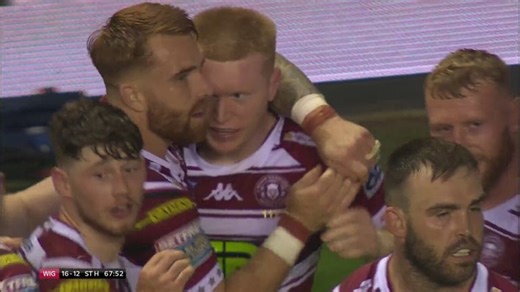 Zack Eckersley slides in at corner to give Wigan late lead