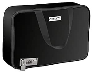 Vaultz Locking Travel Case for Cosmetics Storage, Black (VZ03745)