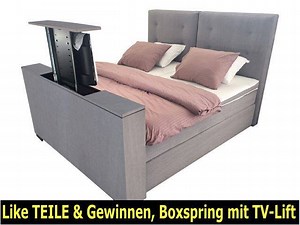 Mitmachen und gewinnen, Boxspring mit TV-Lift! Verlosung 1 April 2016 um 23 Uhr! Like&TEILE www.boschbetten.de Bei Bestellung 11% Rabatt mit dem Code: RM11 | Boxspringbett.kaufen