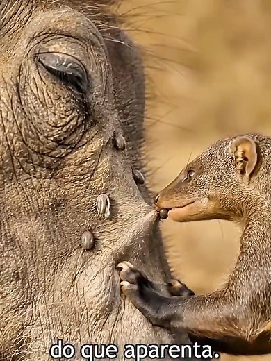 Mongoose Cleaning a Warthog: Animal Behavior Explained