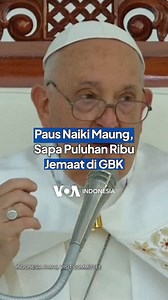 Paus Fransiskus memberkati sekitar 80.000 jemaat Katolik dalam misa akbar di Stadion Gelora Bung Karno, Jakarta pada Kamis (5/9). "Kalian rakyat yang gemar tersenyum, jangan biarkan senyummu hilang," kata Sri Paus. Paus juga memulai pengakuan pernyataan tobat dalam bahasa Indonesia, dan menyerukan persatuan dan dialog antaragama – yang menjadi tema utama kunjungan apostoliknya. Misa ini menjadi puncak dari kunjungan tiga hari Paus Fransiskus di Indonesia. Pejabat gereja katakan 87.000 tiket untu
