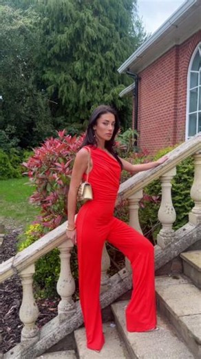 34K views · 69 reactions | Burnt Orange One Shoulder Ruched Top Slinky Jumpsuit️ | AX Paris | Facebook
