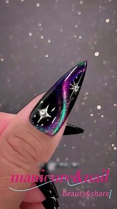 223K views · 2.7K reactions | Star nail design. #trendingreel #cool #fashion #Flash #cateye #blacknails #party | Adam Ben | Facebook