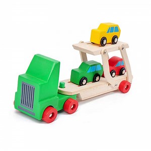 [Hot Item] Wood Transport Car Carrier Truck Trailers Toys with Car