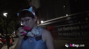 FREE PUBLIC BLOWJOBS from busty teen Meraki in the street