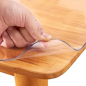 30x70 Inch 1.5mm Thick Clear PVC Wood Furniture Top Protector - Crystal Plastic Desk Mat - Transparent Waterproof Table Pad for Writing, Dining, and Conference Tables