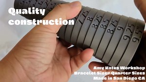 Bracelet Sizer Mandrel Quarter Sizes (Oval - Aspect Ratio of Human Wrist) (Grey)