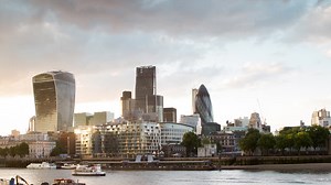 Premium stock video - London skyline sunset 00