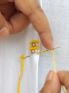 Hand Embroidery decorative borderline beads work | Basic Embroidery ABC