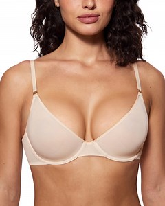 Women's Cosnufy Sheer Balconette Bra Demi Unlined Plunge Mesh See Through Sexy Bras Underwire