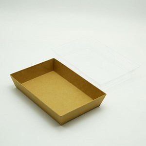 [Hot Item] Disposable Kraft Paper Sushi Tray with Clear Lid