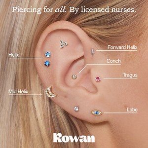 Say hey Rowan! Because soon you’ll be able to get your ears pierced by licensed nurses and shop hypoallergenic jewelry in our latest studio. | Rowan