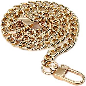 DIY Iron Flat Chain Strap Purse Chain Straps for Handbag Shoulder Crossbody Bag Chains Accessories Purse Straps Replacement Straps, with Metal Buckles