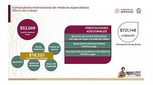 1.1K views · 27 reactions | Un componente del Plan de Salud para el Bienestar es la contratación de personal médico especialista para zonas remotas. Se abrió una convocatoria internacional para cubrir 749 vacantes en 54 hospitales con un sueldo de $53,569, informa Zoé Robledo | INSABI_mx | Facebook