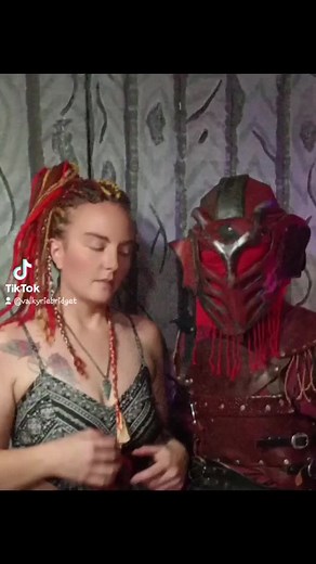 The Valkyrie has a few secrets for this season's fairs 😏 @Valkyrie Bridget #sunzofodin #roleplay #fantasy #renaissance #larp #renfaire #renfairetiktok #medievaltiktok #larpersoftiktok #secrets #staytuned
