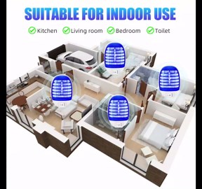 Indoor Bug Zapper Plug in Electronic - 4 Pack Mosquito Zapper Fly Zappers Lamp for Bug Insect Trap, Ideal for Home, Bedroom, Office, Living Room(Light Blue)