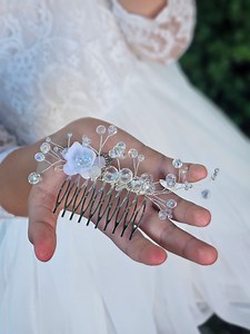 Handmade Crystal Beaded Jewelry Hair Comb Wedding Hairpiece Bridal Jewelry Hair Dressing First Holy Communion Jewelry Hair Comb - Etsy