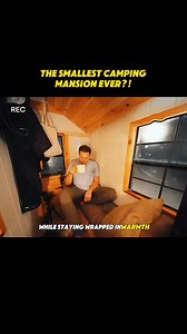The Smallest Camping Mansion Ever?!#fyp #viral #WinterCamping #TinyCabin #BuiltDifferent | Bush craft survival skills page