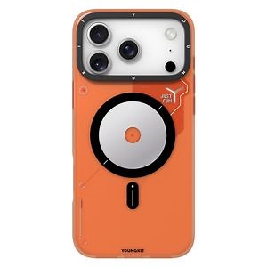 [Hot Item] Youngkit for iPhone 17 PRO Max Case Compatible with Magsafe Unique Disc Design TPU   PC Phone Back Cover - Orange