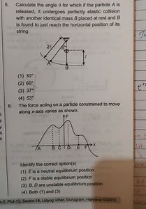 Calculate the angle \theta for which if the particle A is relea... | Filo