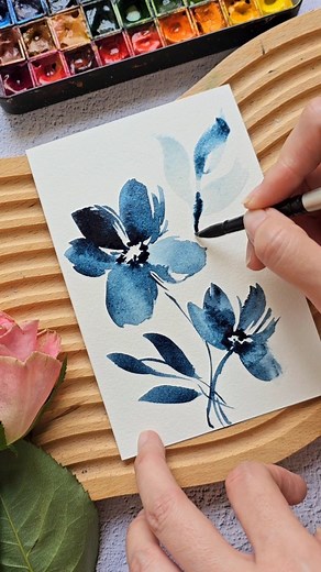 Finally using this Maimeri Blu Indigo watercolor tube. This was part of my Japan art haul. I'm not sure why but this color feels a little weak compared to other brands. Or maybe it's the paper. I will try this again on a different paper😀 What do you think? #watercolor #watercolortube #loosewatercolorfloral | Joly Poa Watercolorist