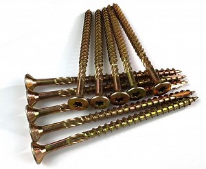 [Hot Item] Yellow Zinc Plated Double Csk Head Pozi Drive with Rib Decking Chipboard MDF Screw with T17 Point