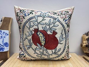 Embroidered Suzani Pillowcase Bohemian Red Blue Yellow 20"x20" (50x50cm) Eclectic Pillow Silk Zippered Cushion Cover Lumbar Home Decoration - Etsy Australia