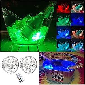 Champagne Bucket light 2pcs for Beer Bucket- Led Light for Beverage Tub and Wine Chiller Bucket - Bar Accessories for The Home Bar Set (2), SCQSD005