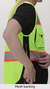 Kishigo Premium Black Series Unisex Surveyors Vest S5002, Class 2 Hi-Vis Safety Vest, 10 Pockets with Reinforced Front Zipper Closure & Durable Webbing, ANSI/ISEA 107 Compliant (Lime/Black, SM), Small