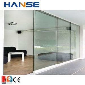 [Hot Item] Clear Frosted Glass Black Steel Frame Aluminum Interior Barn Door with Sliding Hardware Kit