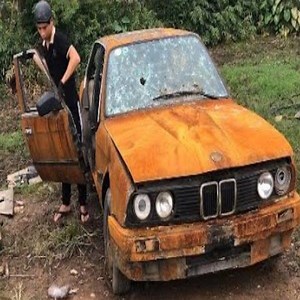 50 years old BMW car restoration - very old rusty Restores the BMW car door #4 | Doa ibu