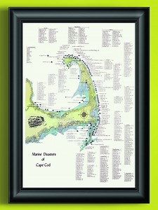 Cape Cod Poster Historical Map of New England Shipwrecks Wall Art Treasure Hunter Gift Sailing Poster Cape Cod Print Unframed - Etsy