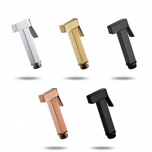 [Hot Item] Square Chrome Bidet Spray Gun Handheld Brass Bidet Sprayer Toilet Washing Shattaf Bidet Spray