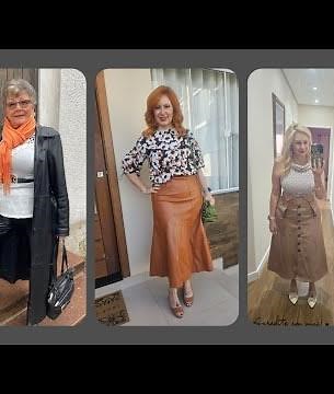 Beautiful Granny & Older Women Leather Dress & Outfit Ideas For Beautiful Looking