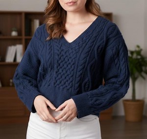 Cable Knit V Neck Sweater Pattern | Women Textured Pullover Knitting Pattern | Long Sleeve Cable Jumper | Digital PDF Pattern - Etsy Canada